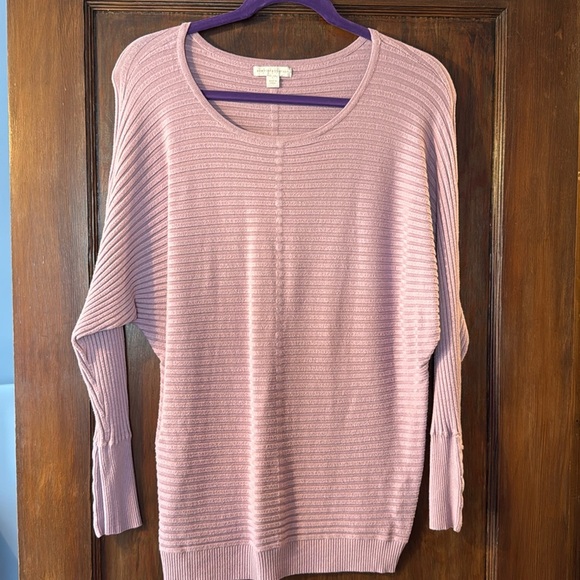 New York & Company Sweaters - New York & Company Lace-Up Cuff Dolman Long Sleeve Ribbed Sweater